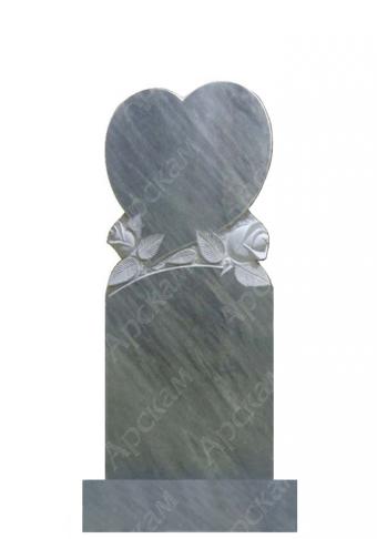Мраморный памятник (сердце с розами) 110х45